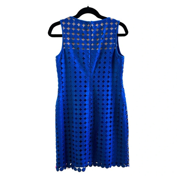 Lauren Ralph Lauren Women's 8P Blue Dot-Lace Dress Sheath Melia Semi Formal - Picture 2 of 8